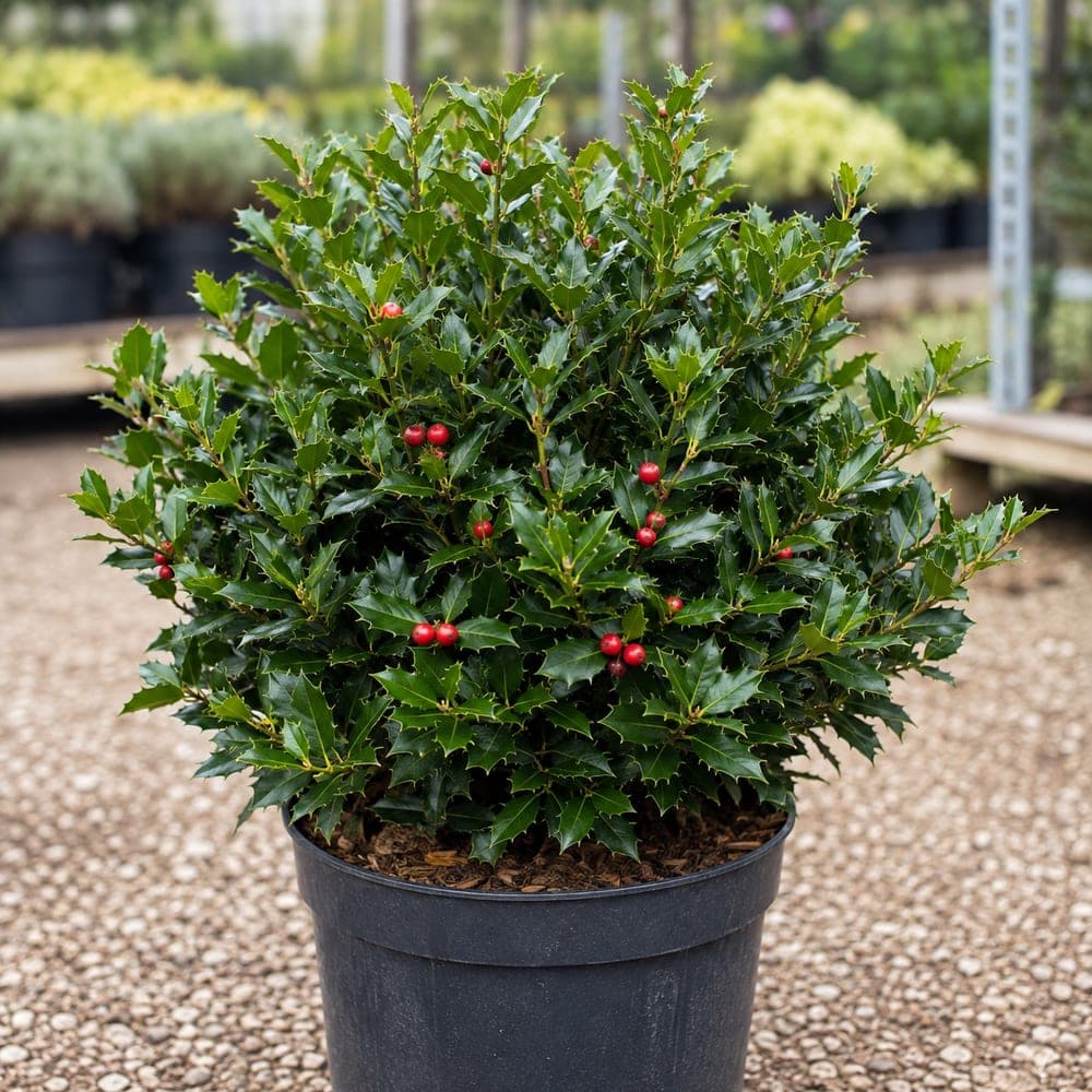 Dwarf Burford Holly for sale in 3 Gallon pot at BB Blossoms