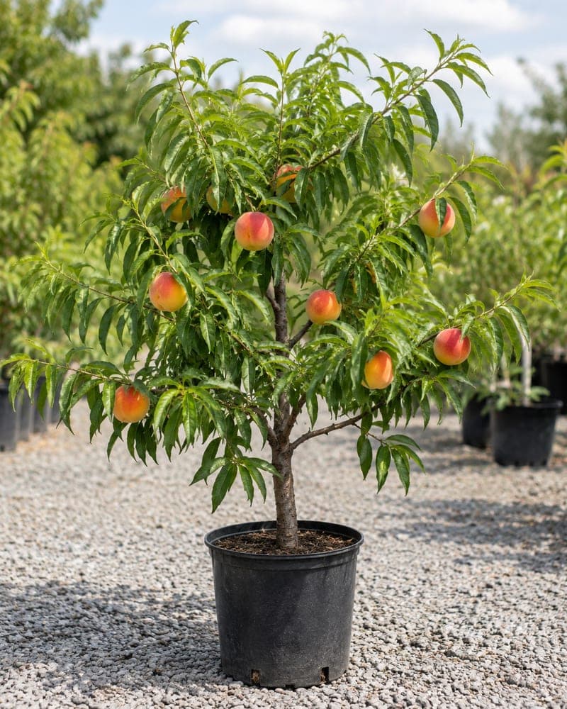 Elberta Peach for sale in 7 Gallon pot at BB Blossoms